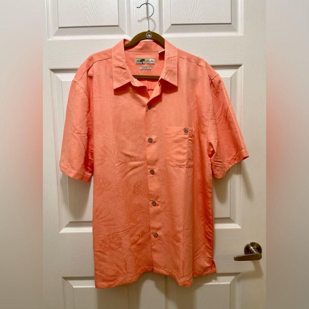 Joe Marline Comfort Fit Men's Hawaiian Shirt Size XL Orange